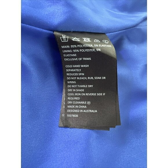 BARDOT Women’s 4 Midi Dress BRIELLE SLEEVELESS PENCIL Cocktail Party BLUE New - Picture 12 of 15